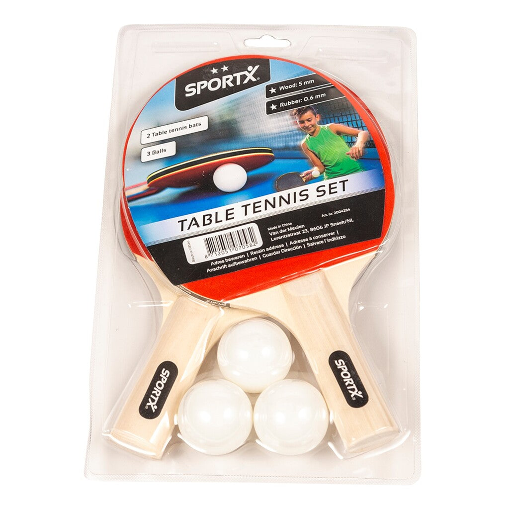 Sportx tafeltennisset met 2 sterren 2 bajes + 3 balletjes