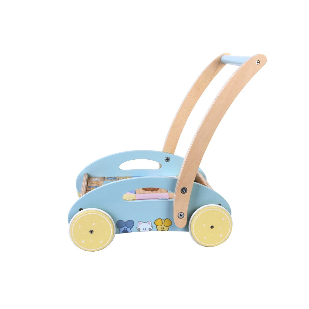 Rubo toys woezel en pip houten blokkenkar 27x35x36 cm
