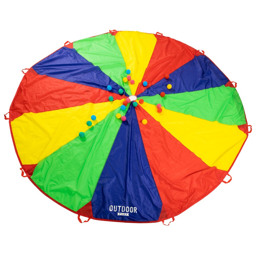 Outdoor play parachutedoek met ballen