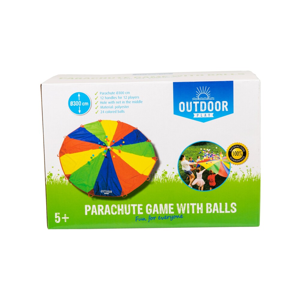 Outdoor play parachutedoek met ballen