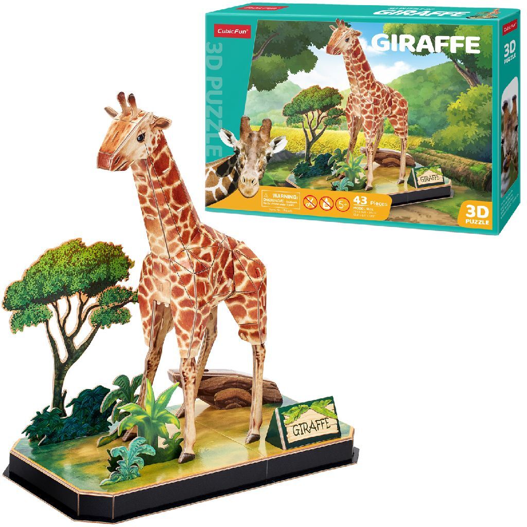 Cubic fun 3d puzzel giraffe 43 stukjes