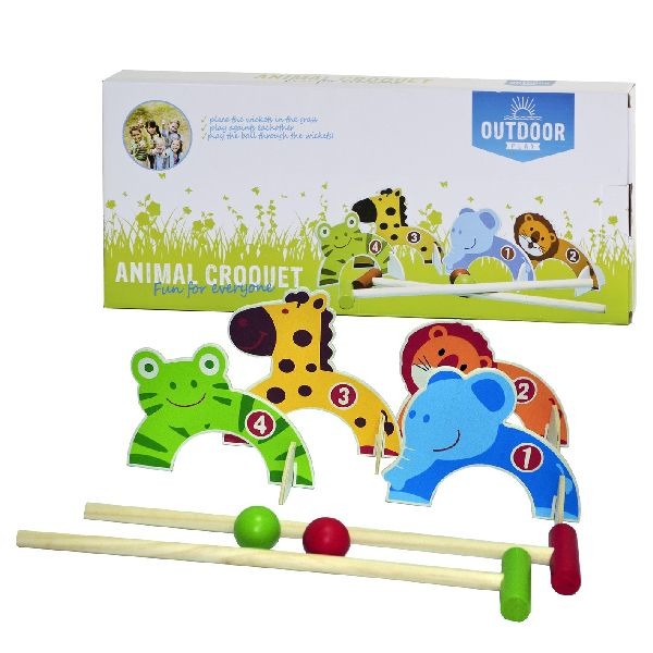 Outdoor play houten dieren croquet