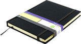 Kangaro k-5105 alfabetboek a5 a-z linnen hard cover zwart, 208 pagina's, leeslint, elastiek