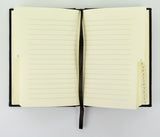 Kangaro k-5105 alfabetboek a5 a-z linnen hard cover zwart, 208 pagina's, leeslint, elastiek