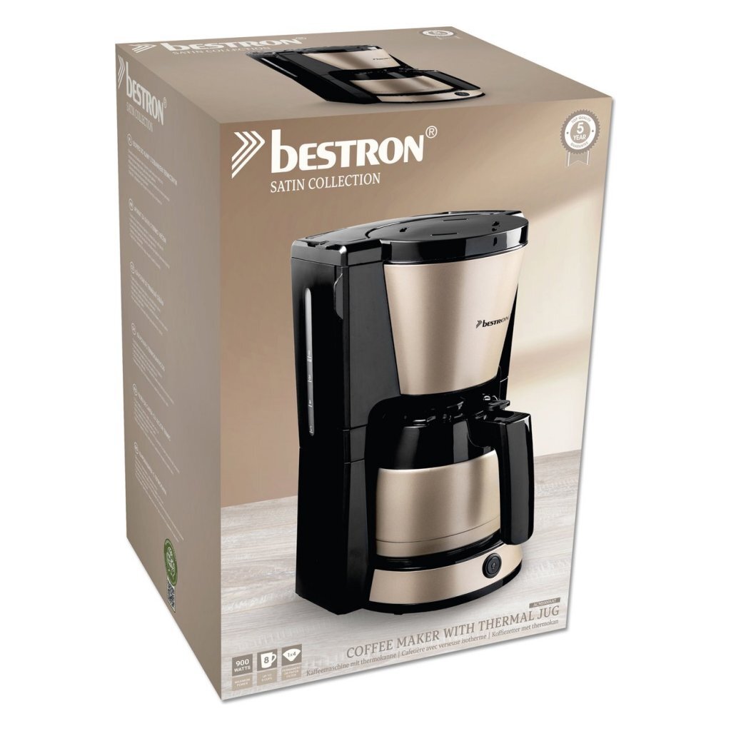 Bestron acm1000sat satin collection koffiezetapparaat beige zwart