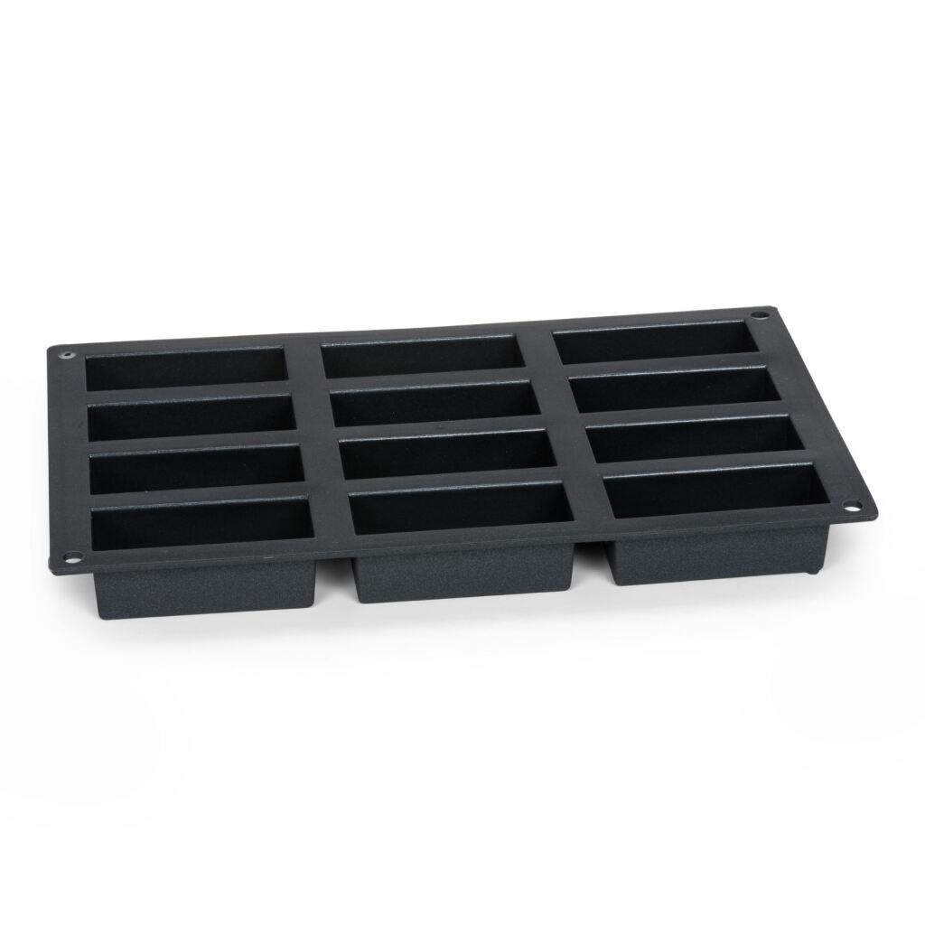Patisse mini cakevorm 12 vaks 29x17 cm zwart siliconen