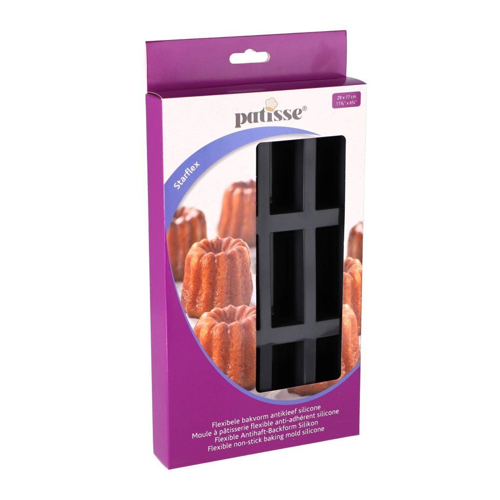 Patisse mini cakevorm 12 vaks 29x17 cm zwart siliconen