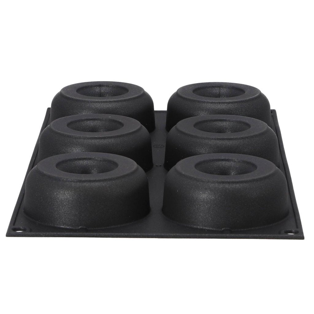 Patisse donutvorm 6 vaks 29x17 cm zwart siliconen
