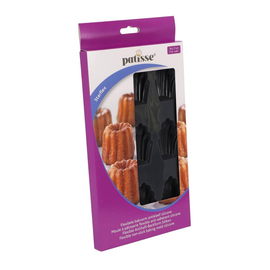 Patisse madeleinevorm 9 vaks 29x17 cm zwart siliconen