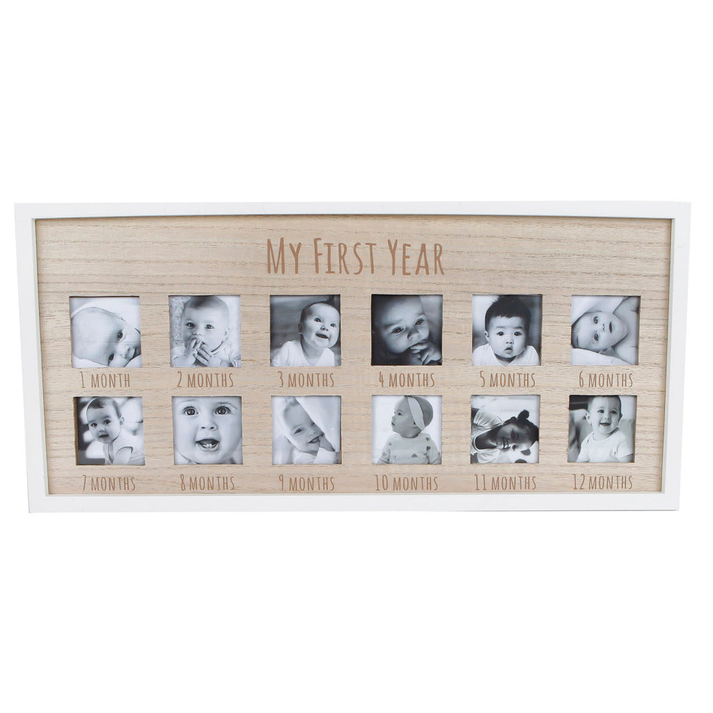 Diversen Fotolijst Mijn Eerste Jaar Naturel wit Hout 47x22x 1,5cm
