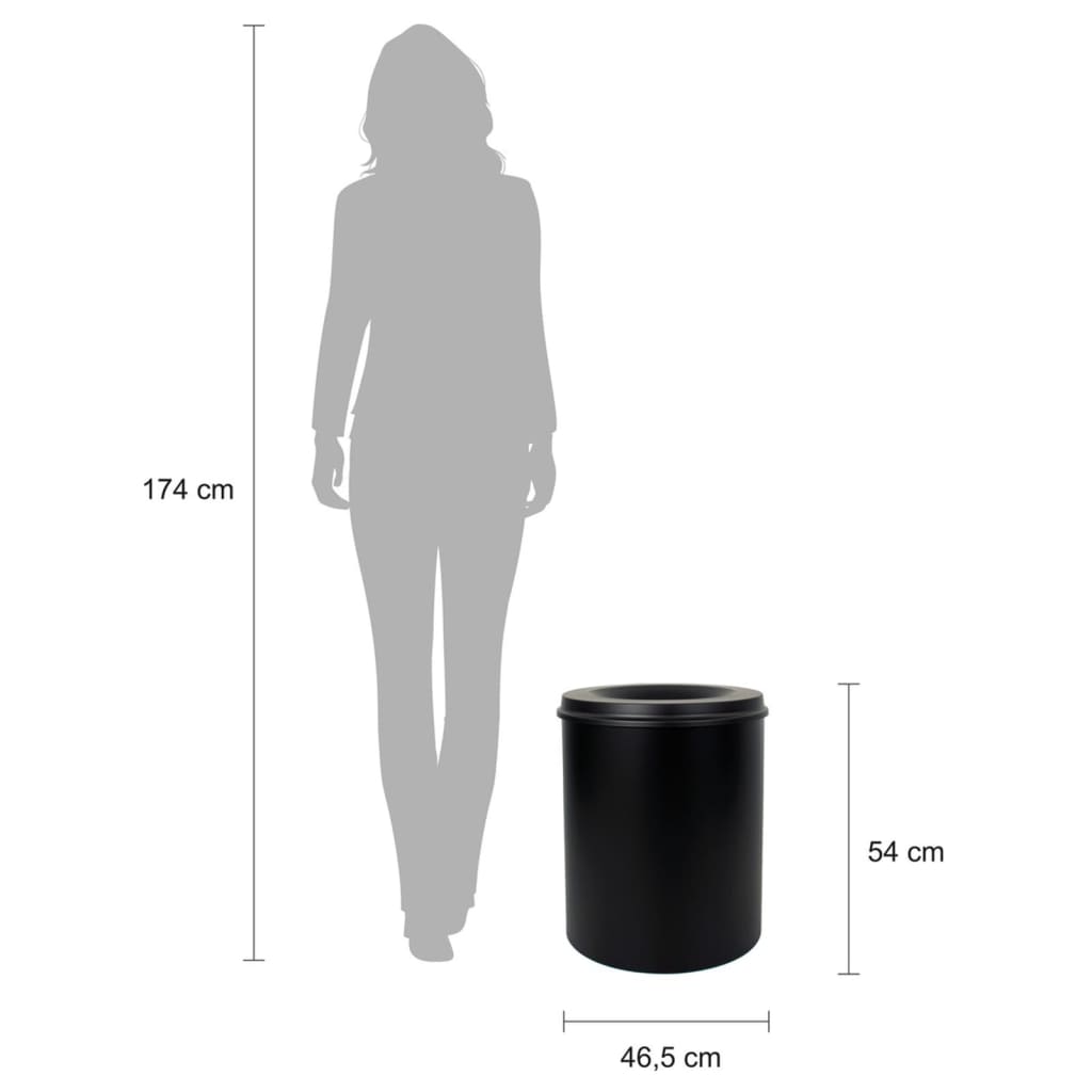 V-part prullenbak zelfdovend 80 l zwart