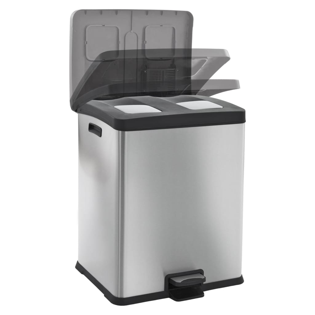 Eko pedaalemmer rejoice 2x30 l matzilverkleurig