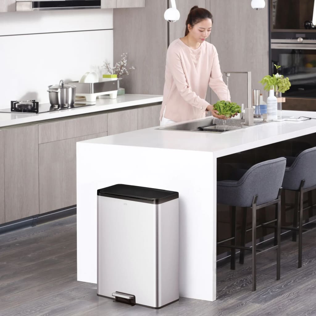 Eko pedaalemmer essential 2x20 l matzilverkleurig