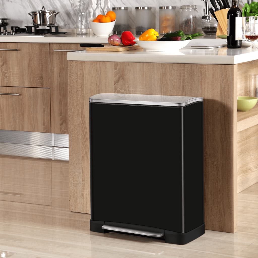 Eko pedaalemmer e-cube 50 l matzwart