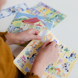 Totum bluey stickerset met speelachtergrond