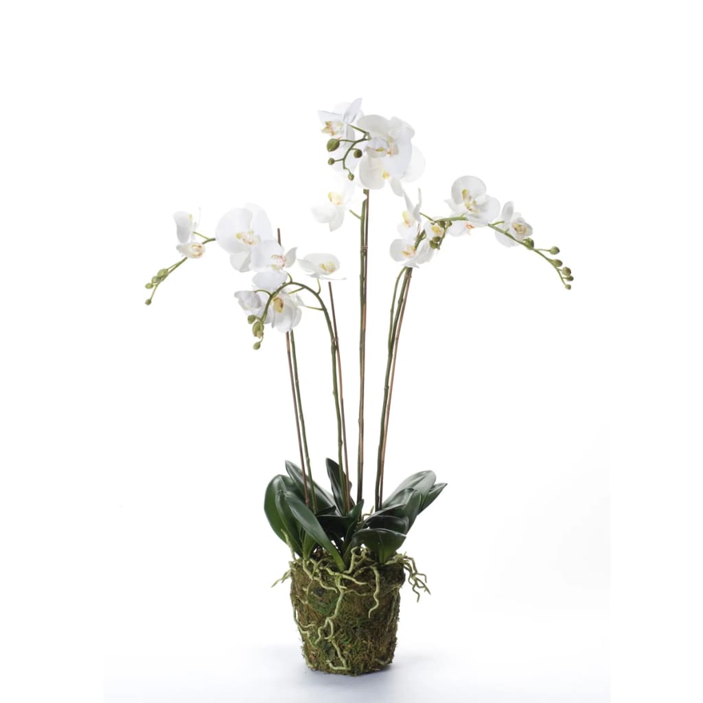 Emerald kunstplant orchidee met mos wit 90 cm 20.355