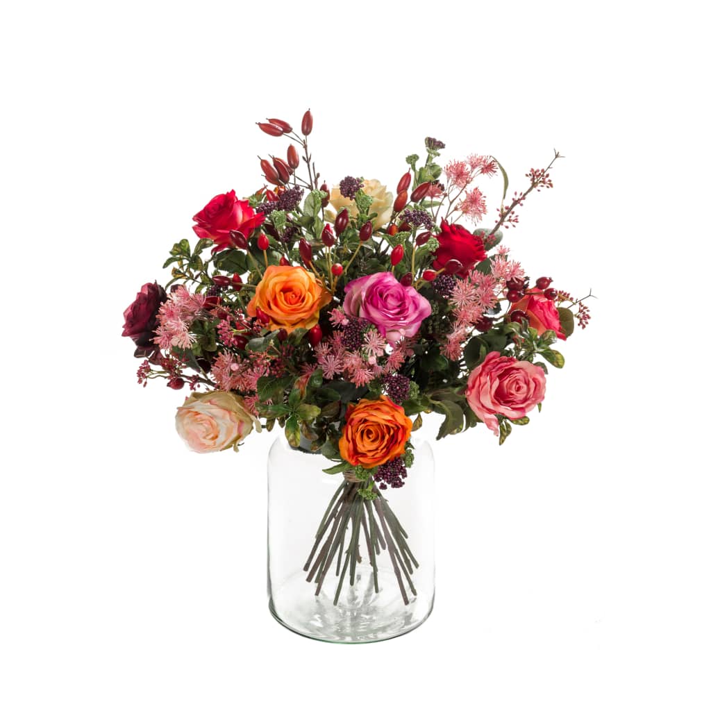 Emerald kunstboeket flame roses