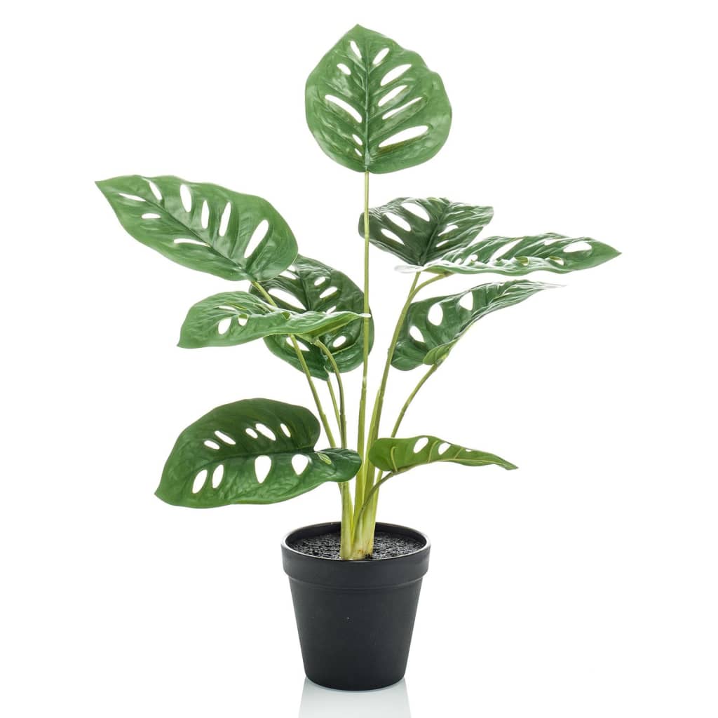 Emerald kunstplant in pot monkey monstera struik 43 cm