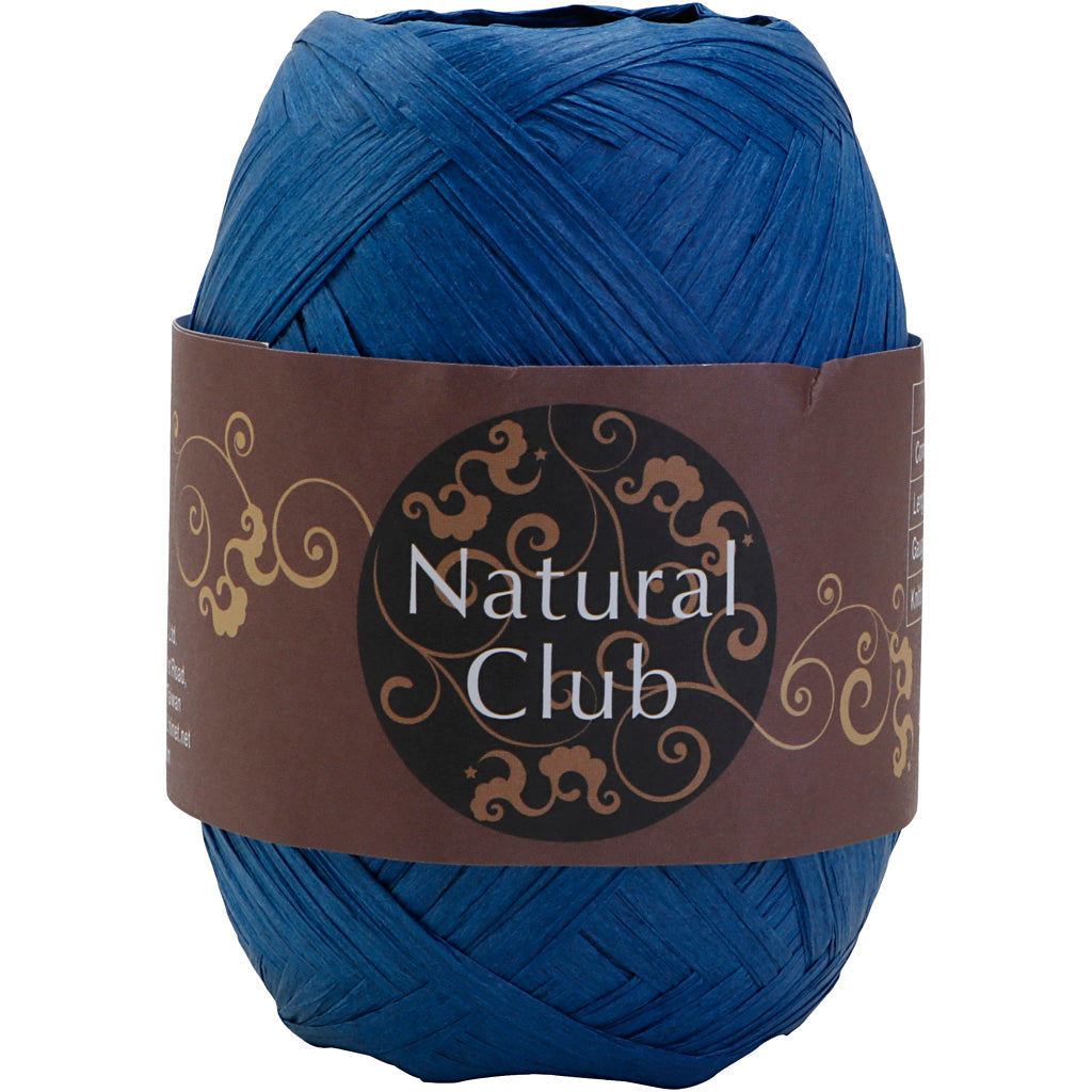 Papieren raffiagaren, blauw, 75 m 1 stuk