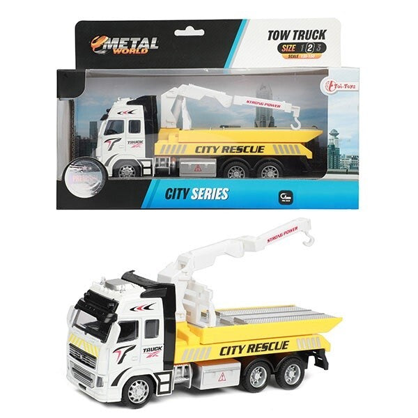 Toi-toys sleepwagen metal junior 25 x 12 cm geel wit zwart