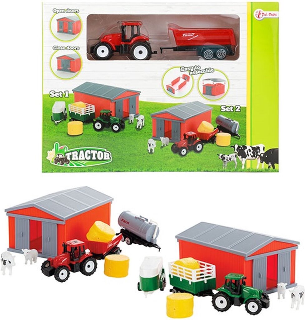 Toi-toys toi toys tractor set met schuur verschillende uitvoeringen