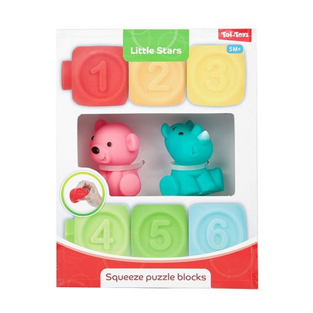 Little stars baby stapelblokken 6 stuks + 2 dieren