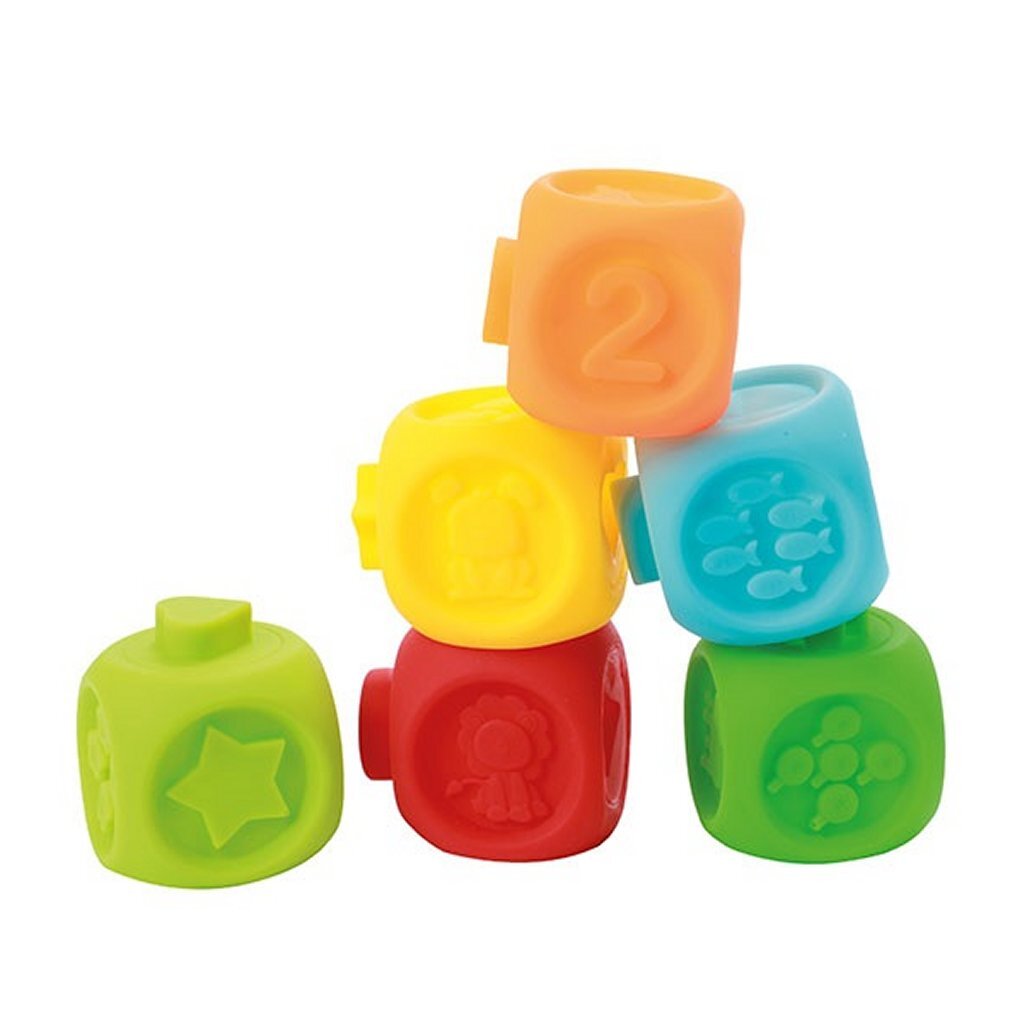 Little stars baby stapelblokken 6 stuks + 2 dieren