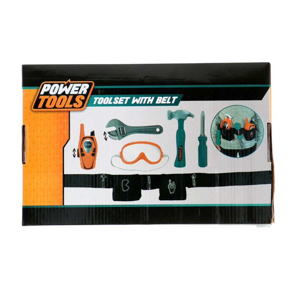 Toi-toys power tools gereedschapset in riem 6-delig
