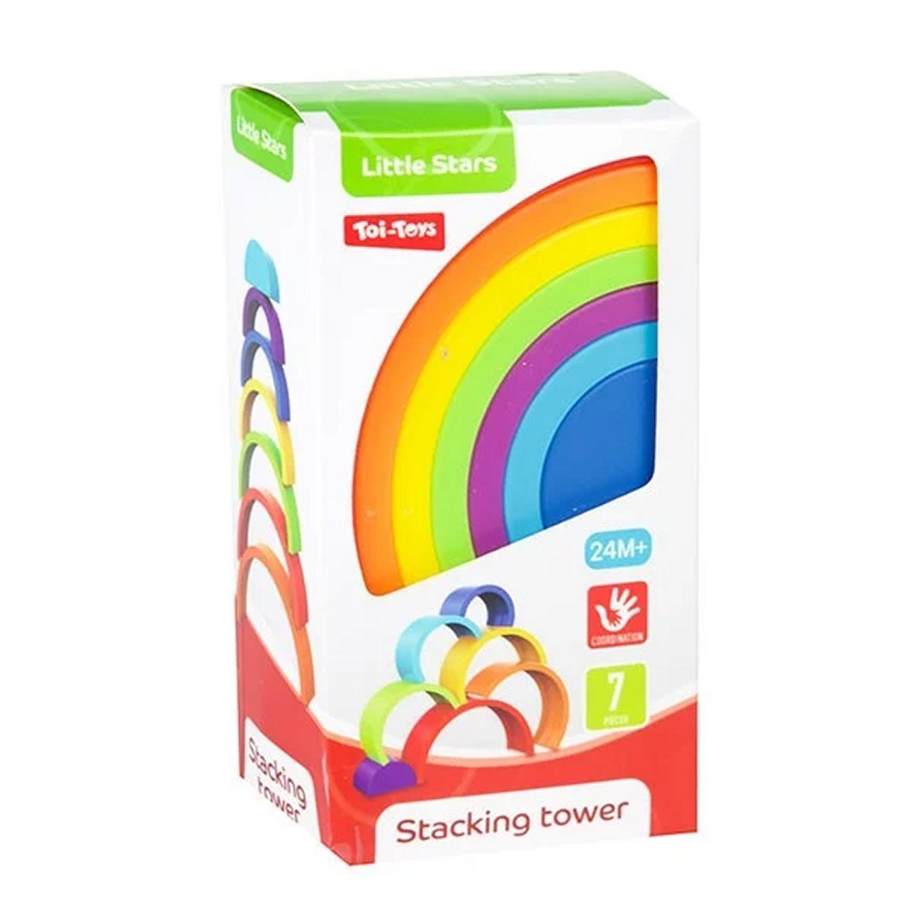 Toi-toys little stars regenboog stapeltoren 7-delig