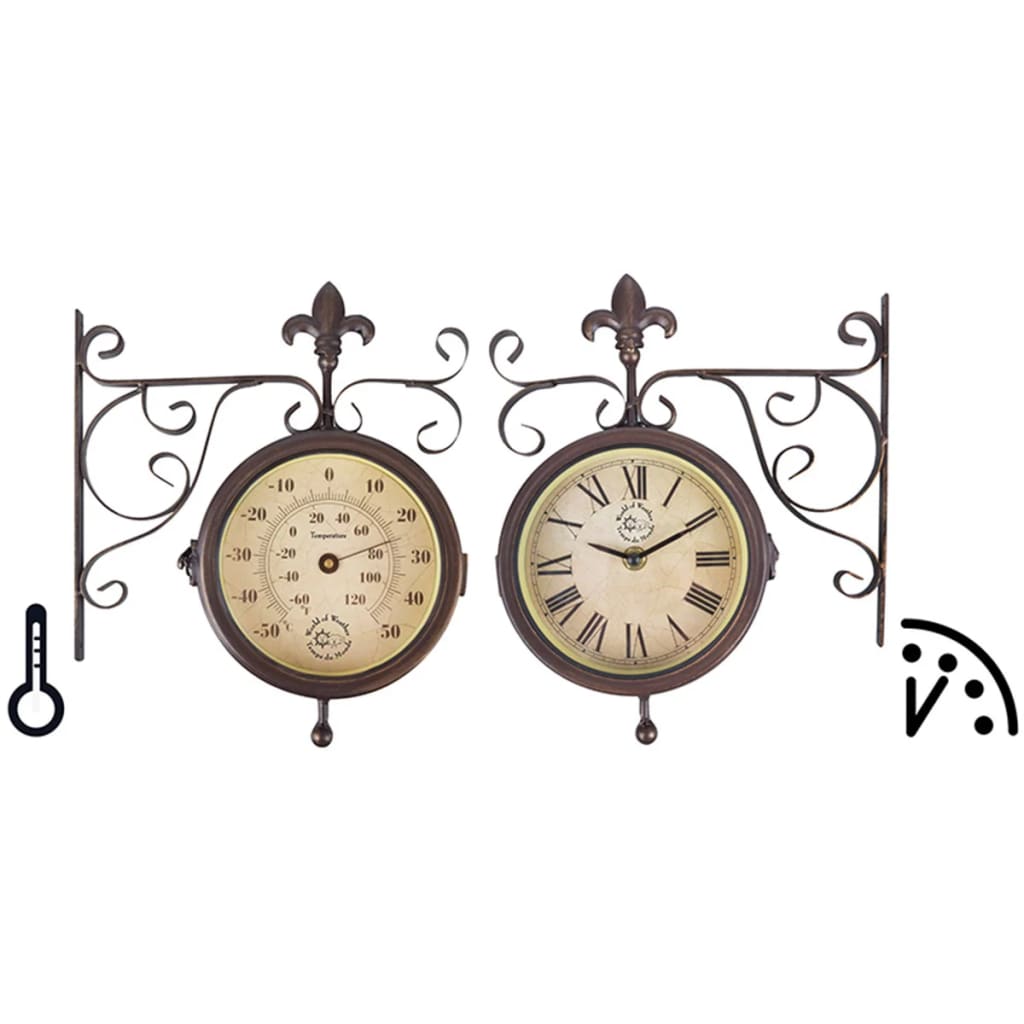 Esschert design stationsklok met thermometer tf005