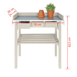 Esschert design tuinwerktafel met lades (wit) cf29w