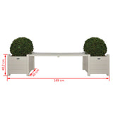 Esschert design bank met plantenbak wit cf33w