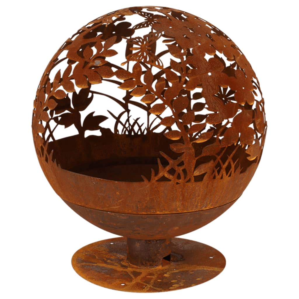 Esschert design vuurkorf lasergesneden bloemen roestkleurig ff294