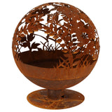 Esschert design vuurkorf lasergesneden bloemen roestkleurig ff294