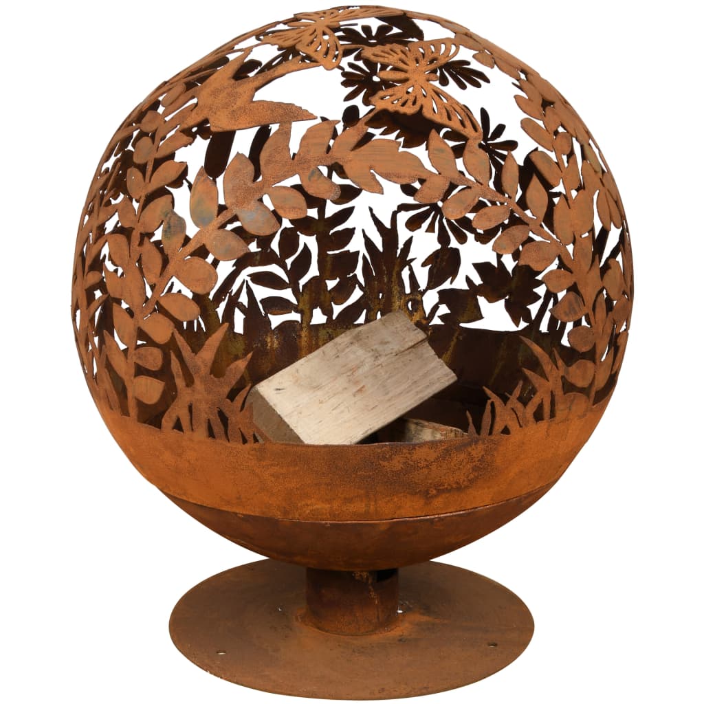 Esschert design vuurkorf lasergesneden bloemen roestkleurig ff294