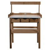 Esschert design oppottafel met lade en rek bruin