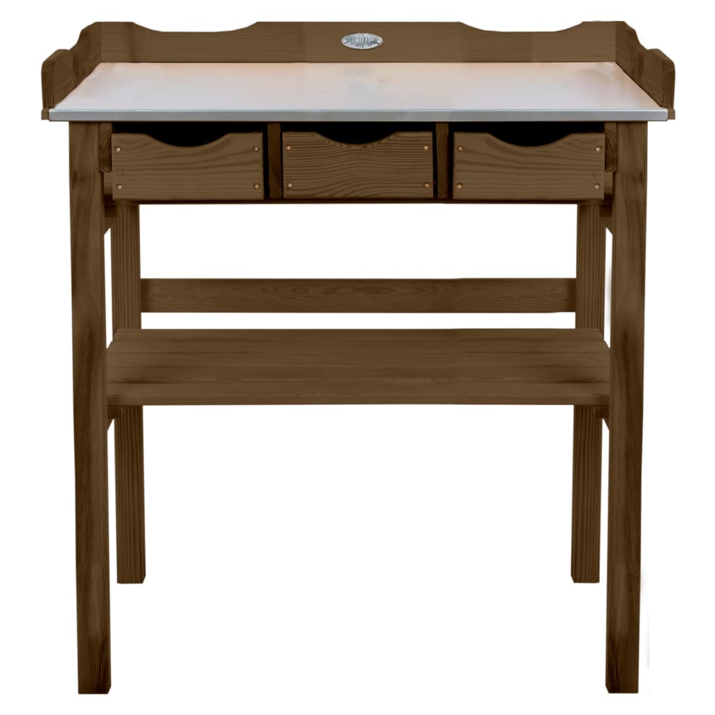Esschert design oppottafel met lades bruin