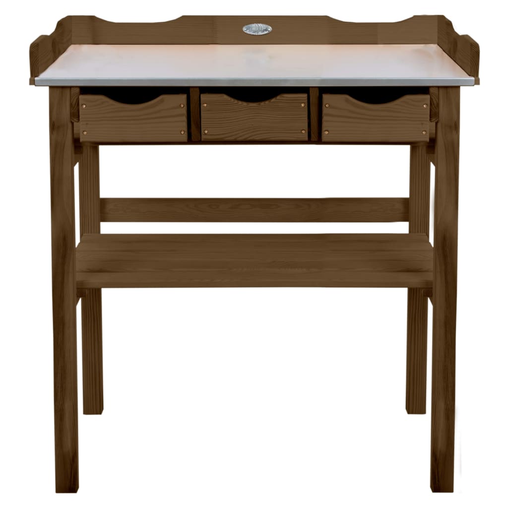 Esschert design oppottafel met lades bruin