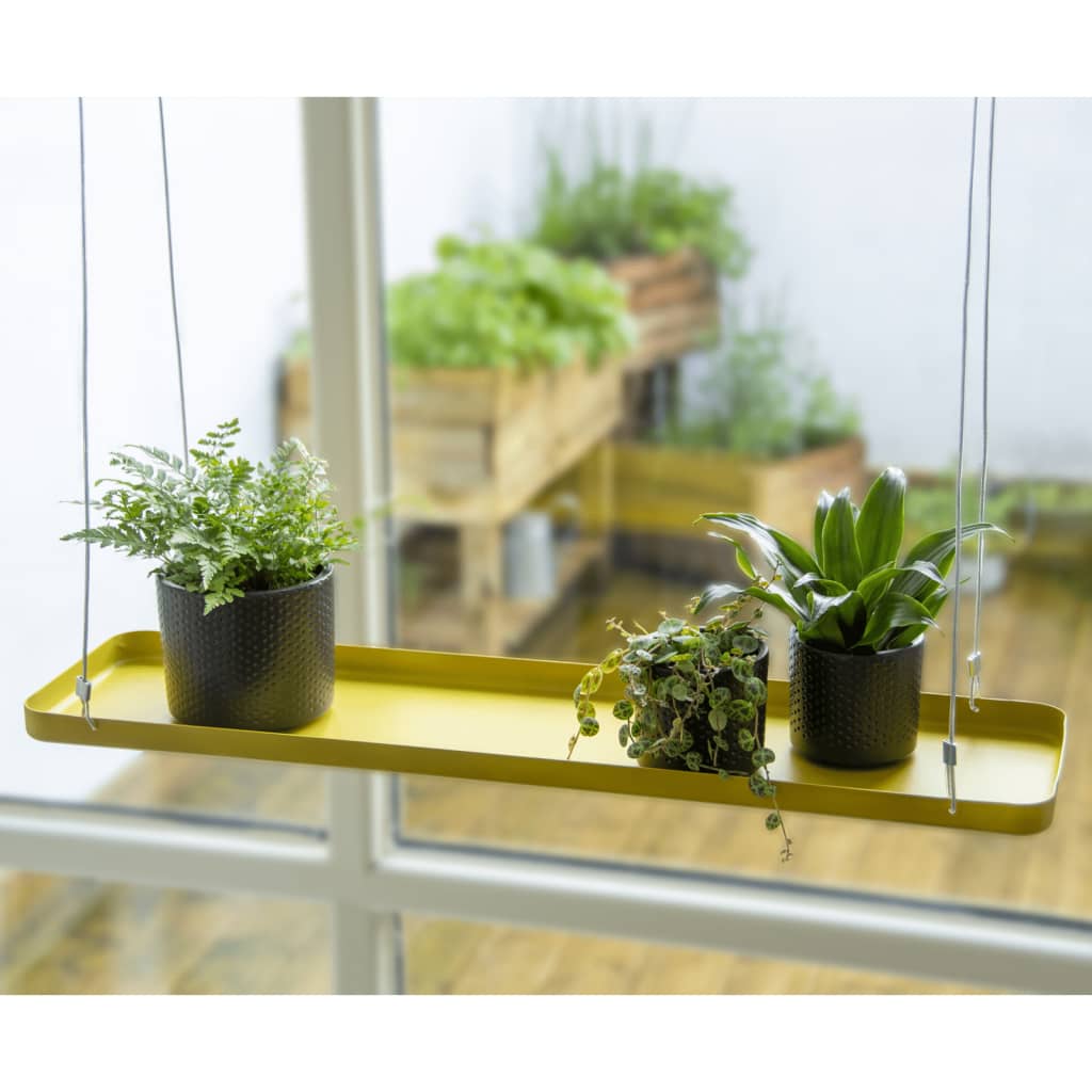 Esschert design plantenblad hangend rechthoekig l goudkleurig