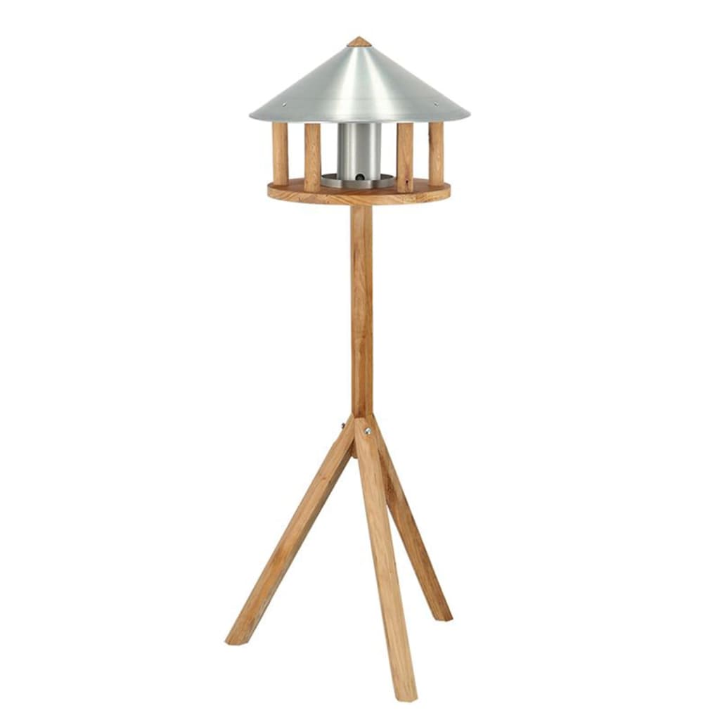 Esschert design vogelvoederhuisje met silo en rond dak zink