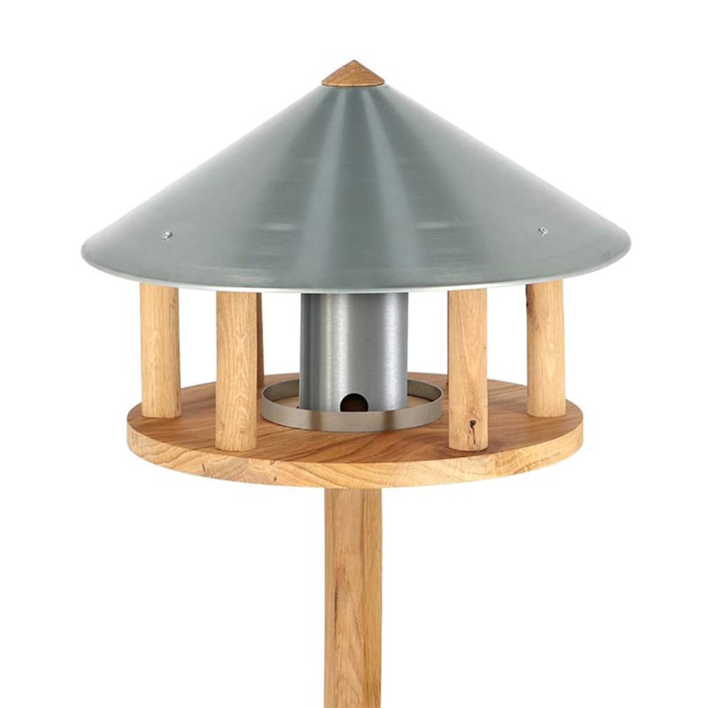 Esschert design vogelvoederhuisje met silo en rond dak zink