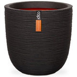 Capi bloempot nature rib 35x34 cm zwart kblr932