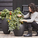 Capi bloempot nature rib taps 42x38 cm zwart kblr362
