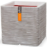 Capi plantenbak nature rib vierkant 40x40 cm ivoorkleurig kofi903