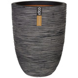 Capi bloempot nature rib elegant laag 36x47 cm antraciet kofz782