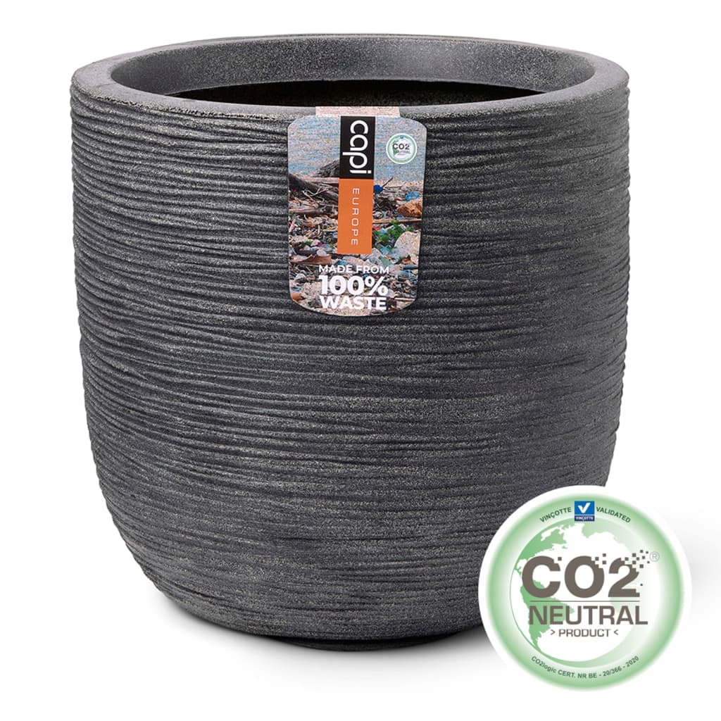 Capi plantenbak waste rib 43x41 cm grijs