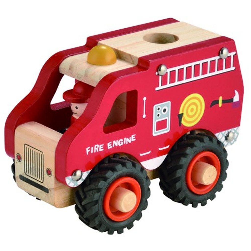 Simply for kids houten brandweerauto