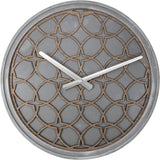 Nextime ne-3212br wandklok dia. 39.5 cm, polyresin hout, grijs