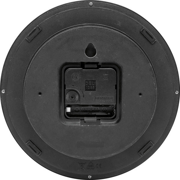 Nextime nx-7321zw wandklok nxt diameter 20cm kunststof zwart, witte wijzerplaat