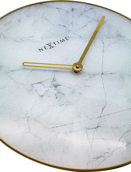 Nextime ne-8189wi wandklok marble ø 40 cm wit